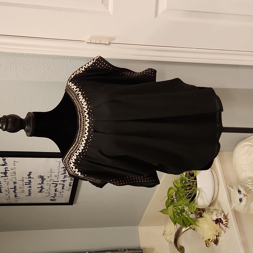 Marineblu flowy blouse